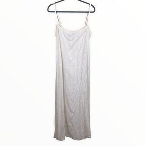 Reformation Linen Blend Maxi Side Slit Dress